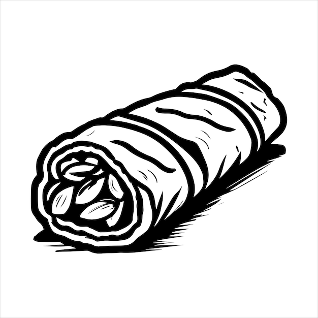 Vector ilustración dibujada a mano de un burrito