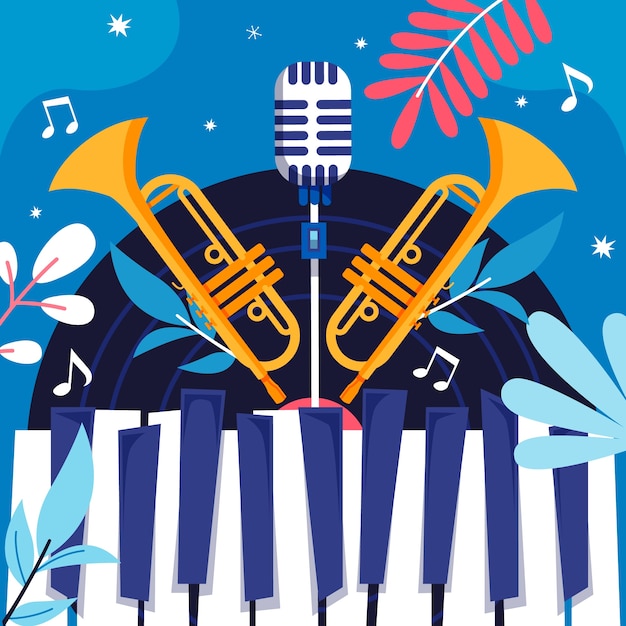 Vector ilustración dibujada a mano para la celebración del día mundial de la música