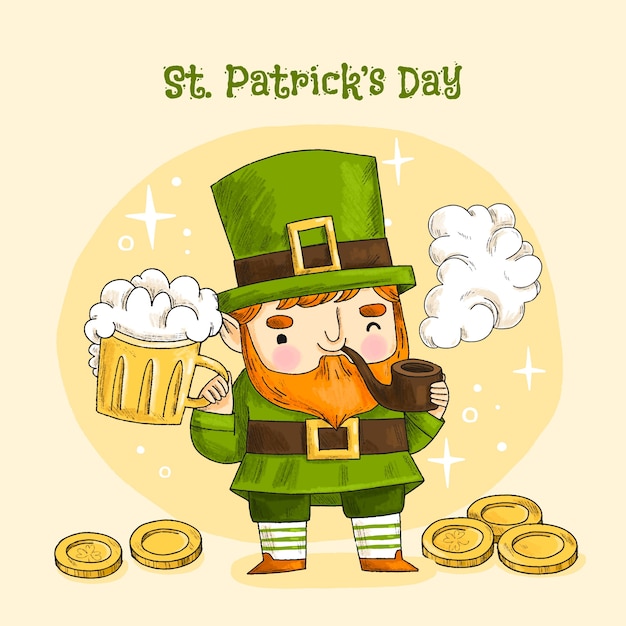 Vector ilustración dibujada a mano para la celebración del día de san patricio