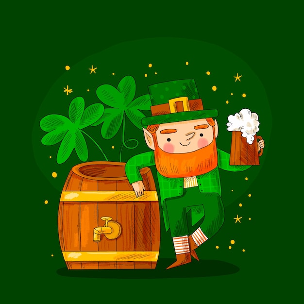 Ilustración dibujada a mano para la celebración del día de San Patricio