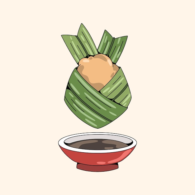 Ilustración dibujada a mano de la comida de Tailandia