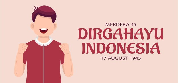 Ilustración dibujada a mano del día de la independencia de indonesia. ilustración vectorial