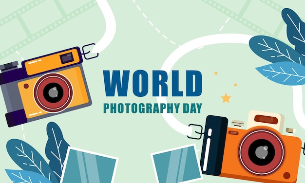 Ilustración dibujada a mano para el Día Mundial de la Fotografía