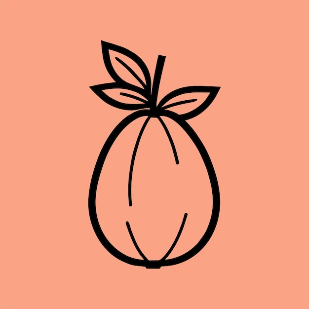 Vector ilustración dibujada a mano de una fruta geométrica