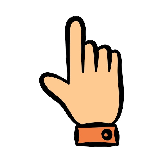 Ilustración dibujada a mano de gesto con la mano o lenguaje corporal de emoticonos de signos.