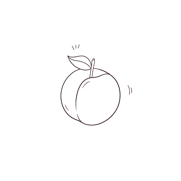 Ilustración dibujada a mano del icono del albaricoque Ilustración de boceto vectorial de Doodle