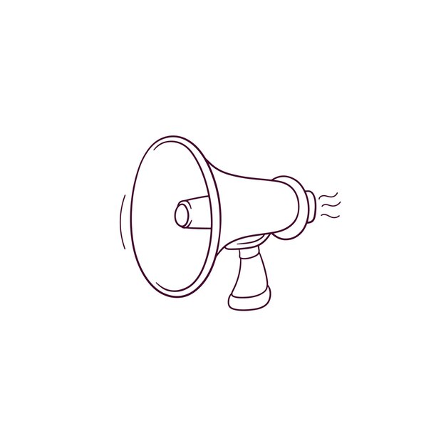 Ilustración dibujada a mano del icono del altavoz Ilustración de boceto vectorial de Doodle