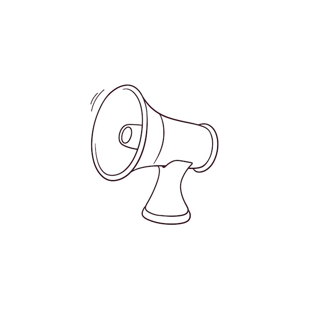 Ilustración dibujada a mano del icono del altavoz Ilustración de boceto vectorial de Doodle
