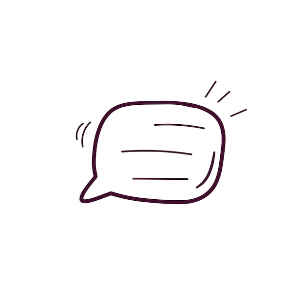 Ilustración dibujada a mano del icono de la burbuja de habla Ilustración de boceto vectorial de Doodle