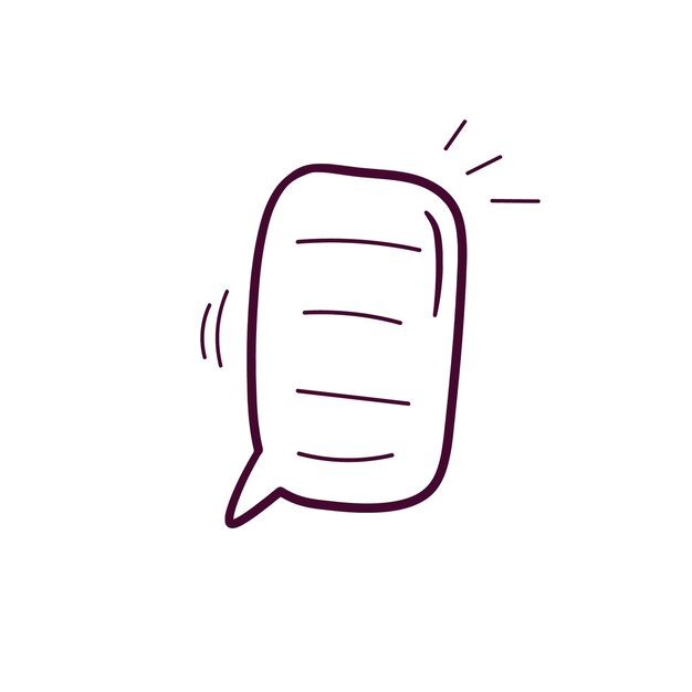 Ilustración dibujada a mano del icono de la burbuja de habla Ilustración de boceto vectorial de Doodle