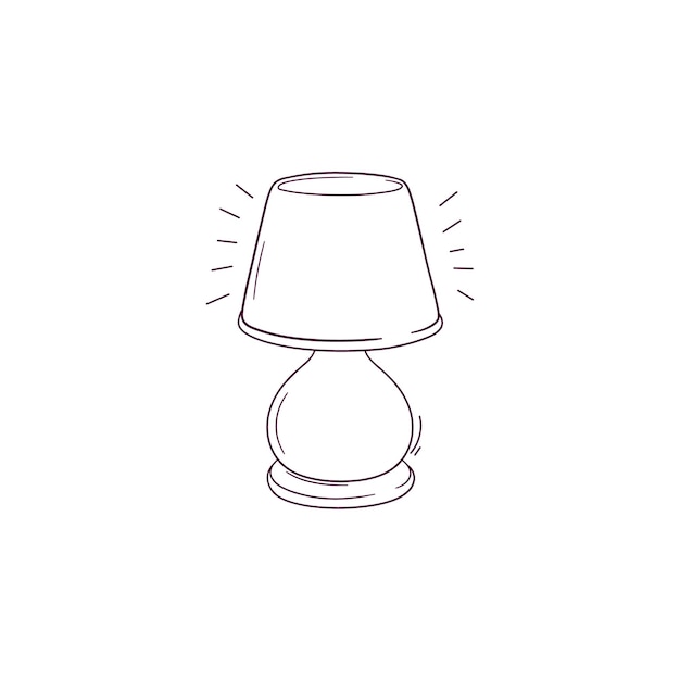Ilustración dibujada a mano del icono de la lámpara de escritorio Ilustración de boceto vectorial de Doodle