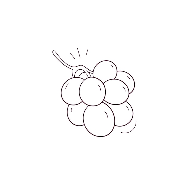 Ilustración dibujada a mano del icono de las uvas ilustración de boceto vectorial de doodle