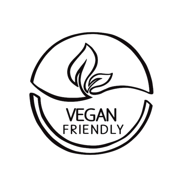 Ilustración dibujada a mano de la línea de señalización vectorial vegetariana