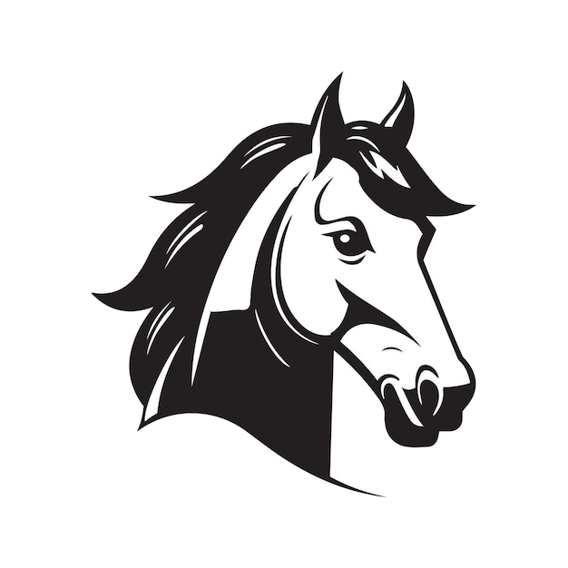 Ilustración dibujada a mano con el logotipo de la mascota del caballo Adecuado para el fondo de pantalla del logotipo Banner Tarjeta de fondo Ilustración del libro Diseño de la camiseta Cubierta de la etiqueta engomada, etc.