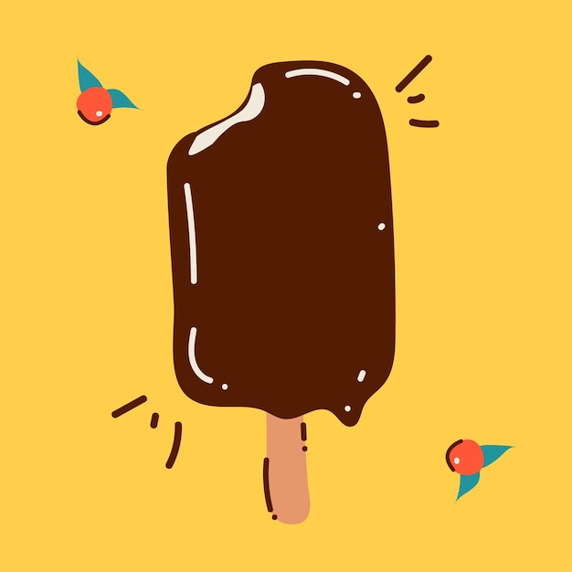 Vector ilustración dibujada a mano de paletas de helado en un estilo de garabato