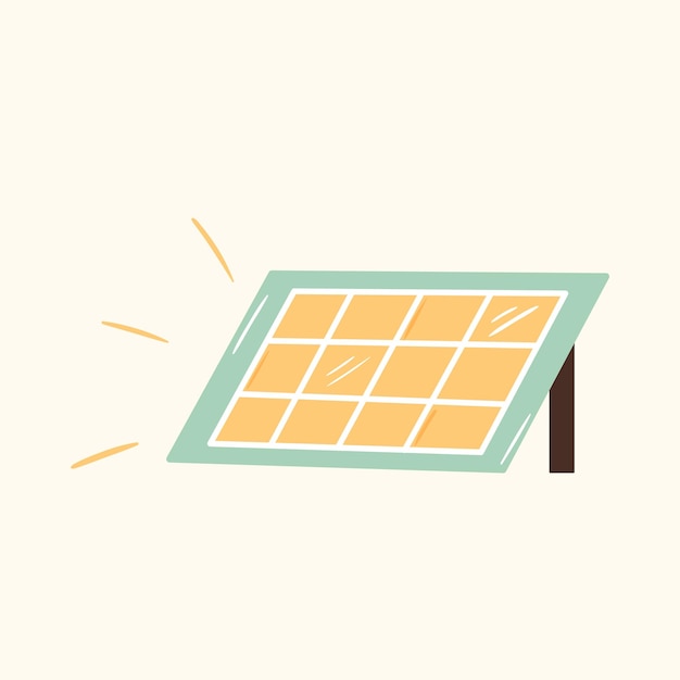 Ilustración dibujada a mano del panel solar Concepto de energía verde Fuente de electricidad alternativa