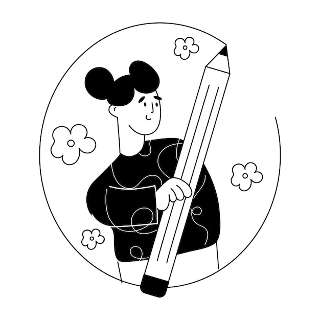 Ilustración dibujada a mano personalizable del límite propio