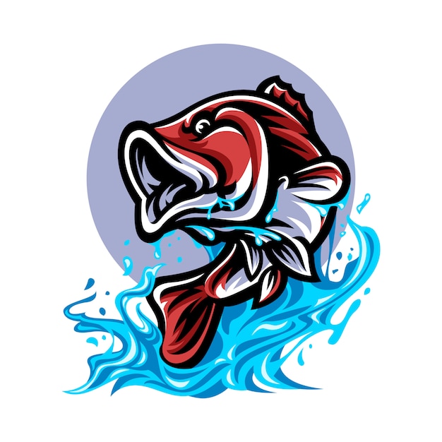 Vector ilustración dibujada a mano de pescado