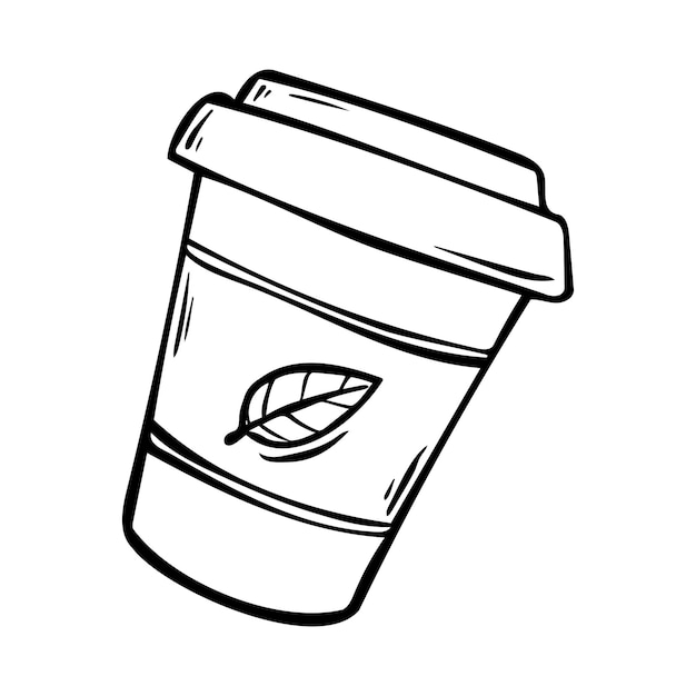 Una ilustración dibujada a mano de una taza de té