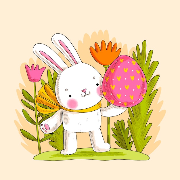 Vector ilustración dibujada a mano para las vacaciones de pascua.