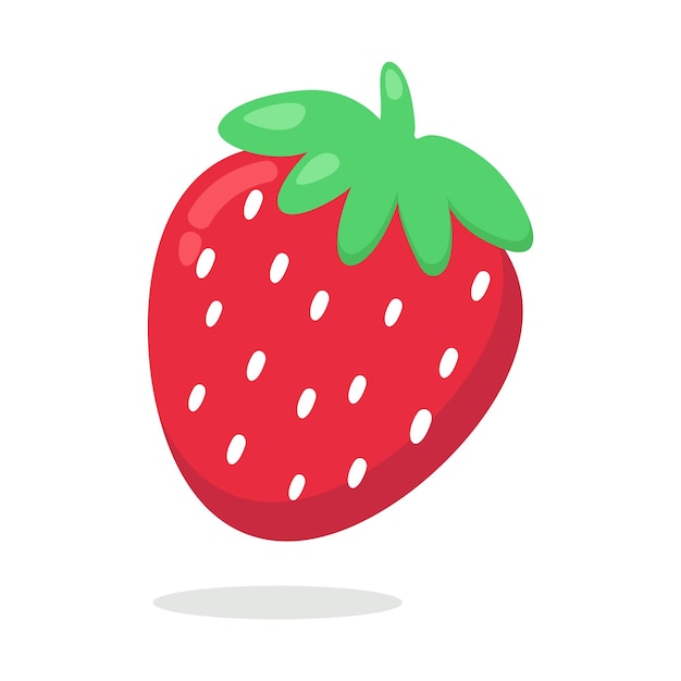 Ilustración dibujada a mano de vector de fruta de fresa de dibujos animados aislada