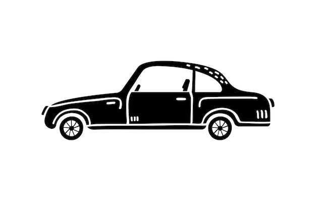 Ilustración dibujada a mano vectorial de un automóvil vehículos personales