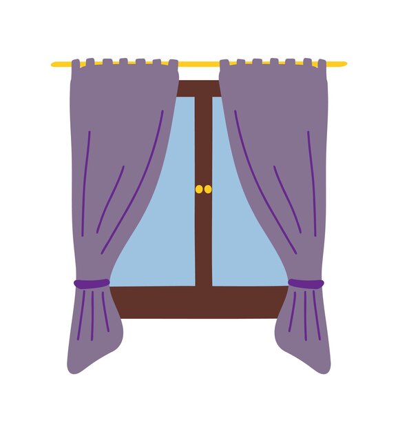 Ilustración dibujada a mano de la ventana Elementos modernos de un apartamento plano