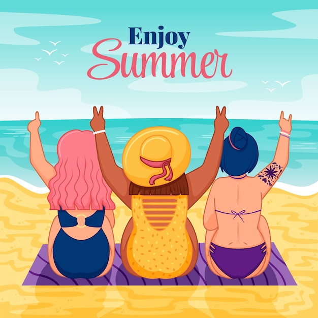 Ilustración dibujada a mano para el verano