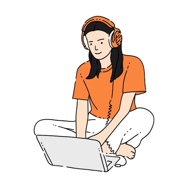 ilustración de dibujado a mano de campus de estudiante