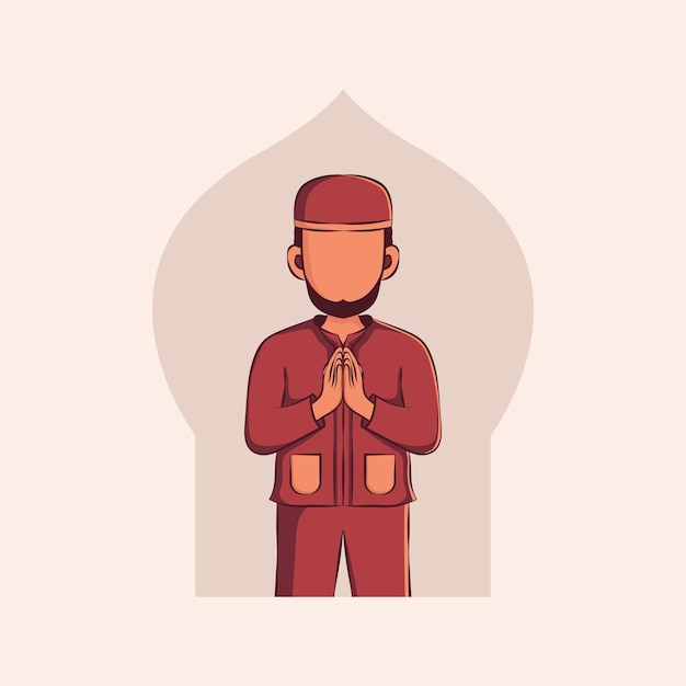 Ilustración de dibujado a mano de la celebración de la fiesta de Ramadan Kareem Iftar. Mes sagrado islámico (Ramadán Mubarak).