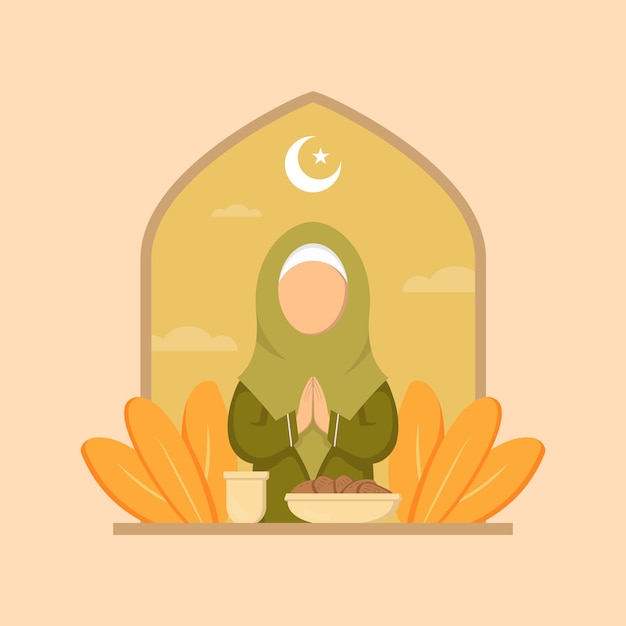 Ilustración de dibujado a mano del concepto de día de saludo de ramadan kareem