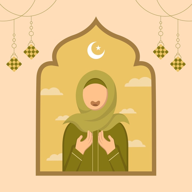 Ilustración de dibujado a mano del concepto de día de saludo de ramadan kareem