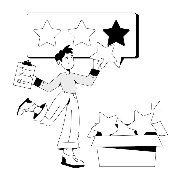 Ilustración de dibujado a mano de encuesta de cliente