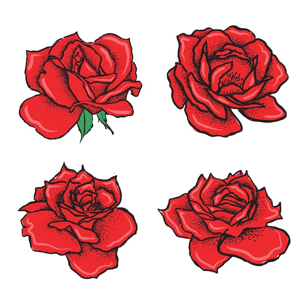 Ilustración de dibujado a mano de flor rosa