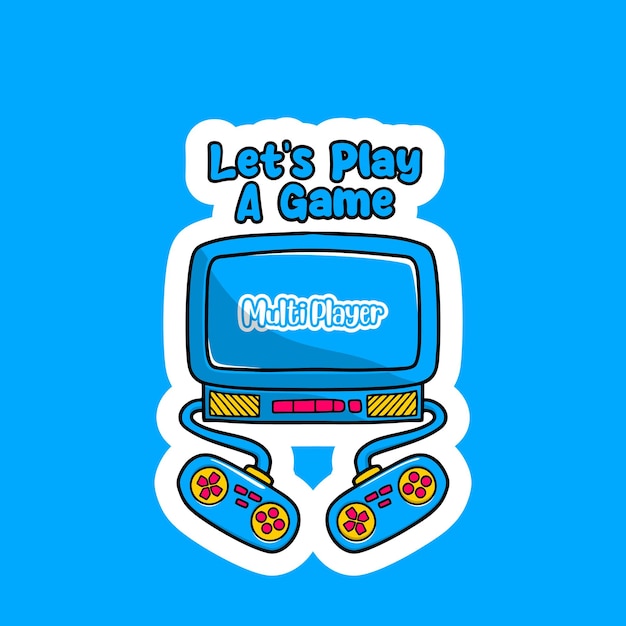 Ilustración de dibujado a mano de juego de consola retro
