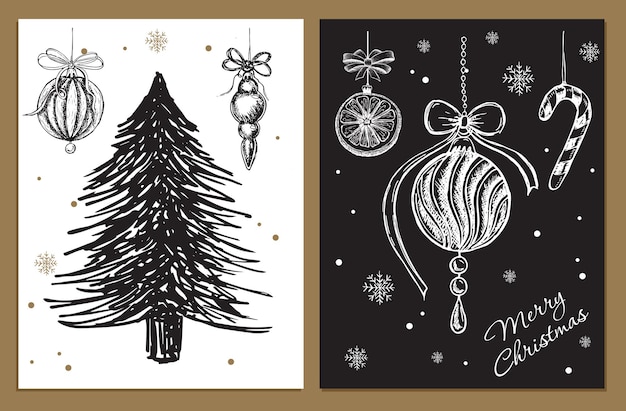 Ilustración de dibujado a mano de juguetes de navidad furtree