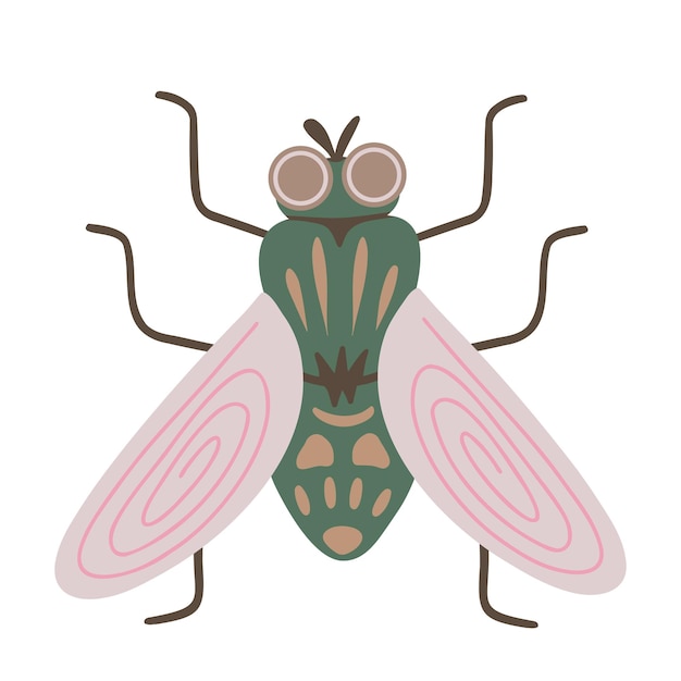 Vector ilustración de dibujado a mano de mosquito mosca tsetsé