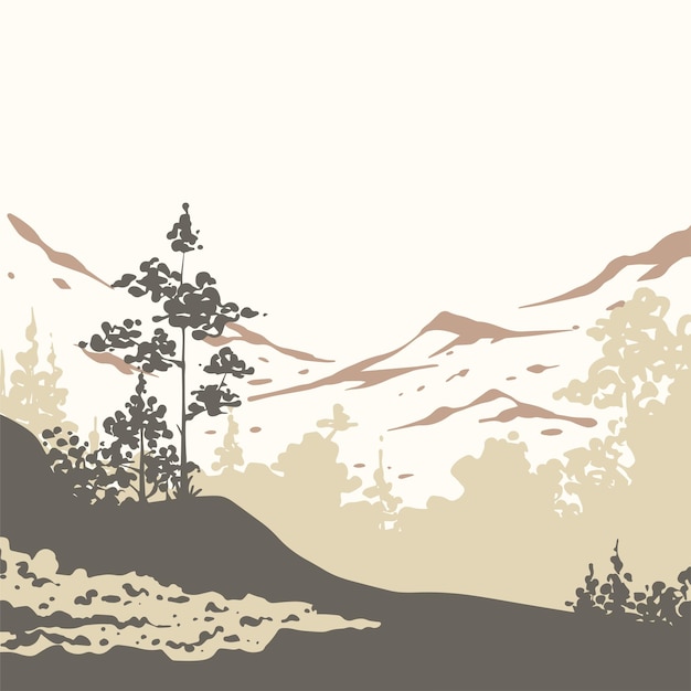Ilustración de dibujado a mano de naturaleza