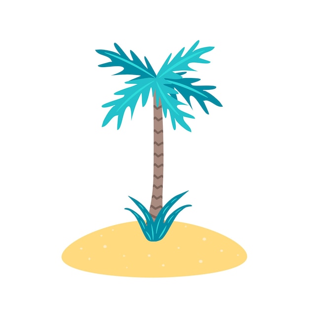 Ilustración de dibujado a mano de palmera tropical