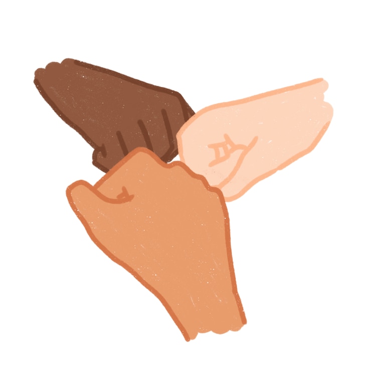 Vector ilustración de dibujado a mano simple golpe de puño de mano