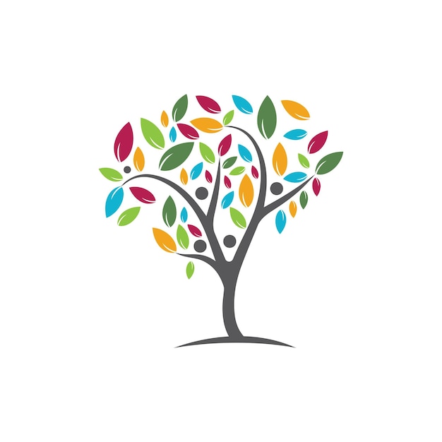 Ilustración de dibujado a mano de vector de árbol de plantilla de diseño de vector de olivo