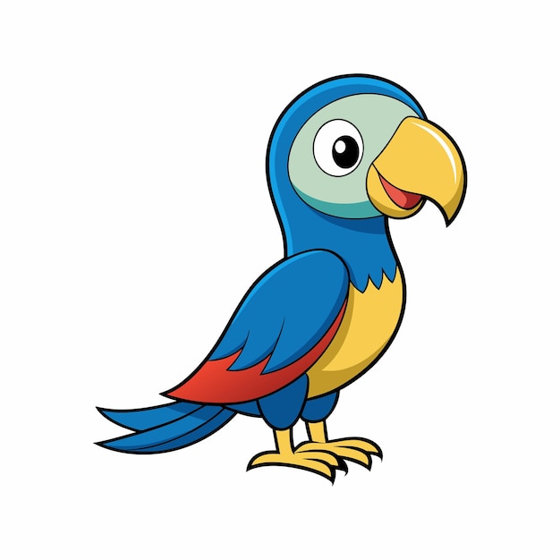 Ilustración de un dibujo animado de loro lindo