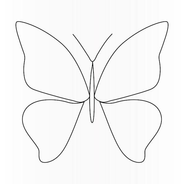 Vector ilustración de dibujo de arte vectorial continuo de mariposa de una línea y dibujo de línea única