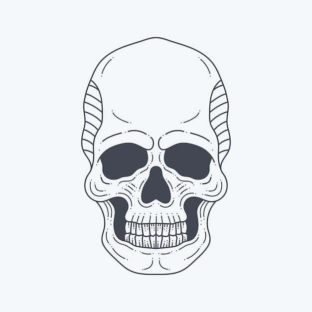Ilustración de dibujo de cabeza de calavera