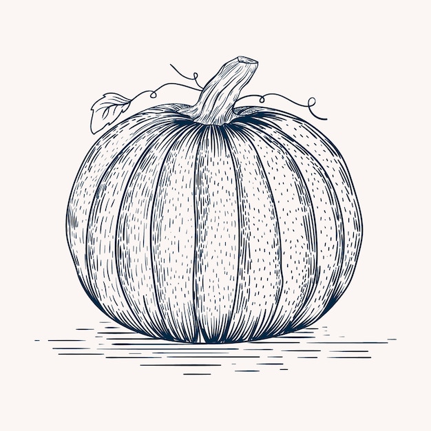 Vector ilustración de dibujo de calabaza dibujada a mano