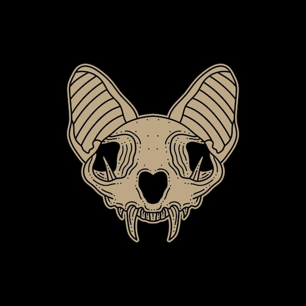 Ilustración de dibujo de calavera de gato