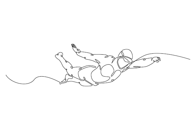 Ilustración de dibujo continuo de una línea de un atleta de natación profesional