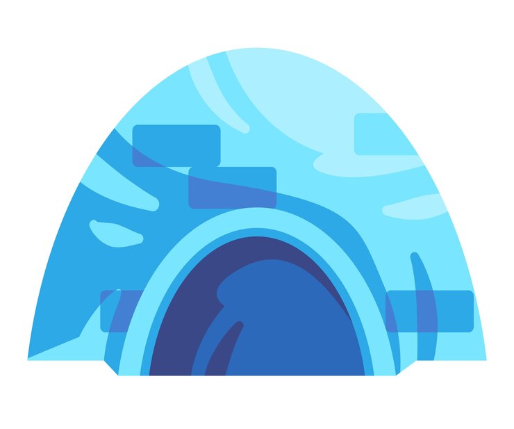 Vector ilustración de dibujo de la cúpula de la casa de hielo de iglú del edificio ártico
