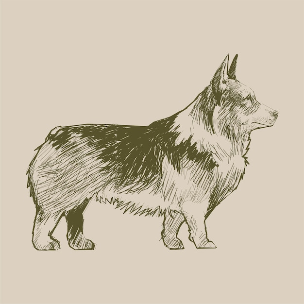 Ilustración de dibujo estilo de perro.