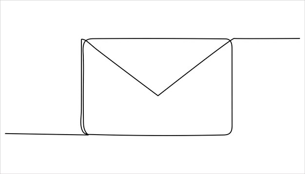 Ilustración de dibujo de una línea continua del correo del sobre